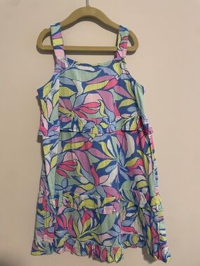 SO Girls Leaf-Print Sundress in Blue, Pink, Yellow
